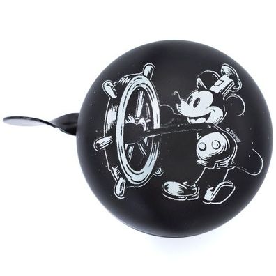 Jubiläums-Disney 2-Klang Fahrradklingel Mickey Mouse RETRO Steamboat Captain, XXL Ø 8
