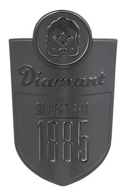 Diamant Steuerrohrplakette, Diamant Logo, Retro, BLACK