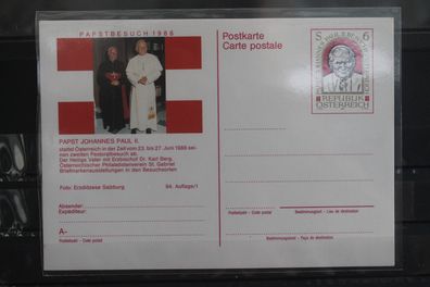 Österreich Auslands-Bildpostkarte; GS: Papst Johannes Paul II. 1988 in Österreich