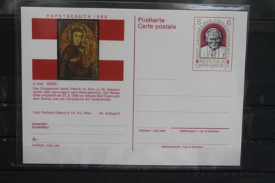 Österreich Auslands-Bildpostkarte; Papst Johannes Paul II. 1988 in Österreich; Wien