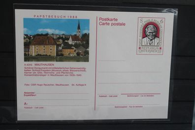 Österreich Auslands-Bildpostkarte; Papst Johannes Paul II.1988 in Österreich; Maut