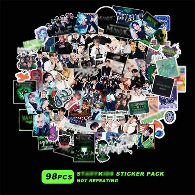 Kpop Stray Kids Aufkleber Set 2nd World Tour Maniac Sticker für Laptop Handy Koffer