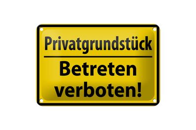 Blechschild Warnschild 18x12cm Privat Betreten verboten Deko Schild