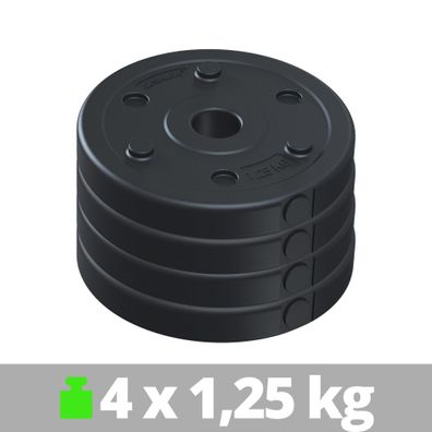 ScSPORTS® Hantelscheiben Set 5 kg Ø 30mm Kunststoff Gewichtsscheiben Gewichte