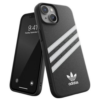 Handyhülle Case iPhone 14 Plus Adidas schwarz Streifen Logo Kunststoff 50187