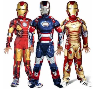 Kids Boys Deluxe Iron Man Cosplay Costume
