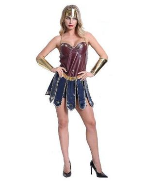 Damen Halloween Wonder Woman Kostüm Cosplay Diana Prinz Gladiator Uniform