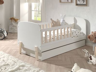 Bett Kinderbett mit Schublade Kiddy MDF und Kiefer 70x140 cm