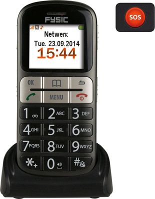 Fysic FM-7800 Seniorenhandy Mobiltelefon große Tasten Notruftaste schwarz