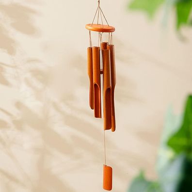 Bambus-Windspiel 6 Röhren, japanisches Windspiel für Garten/ Haus/ Veranda/ Eingang