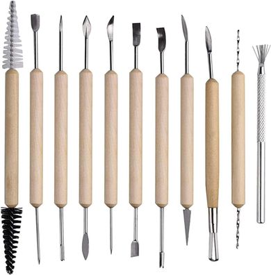 Set mit 11 Polymer-Ton-Werkzeugen für Erwachsene, Töpfer- und Ton-Bildhauerwerkzeuge