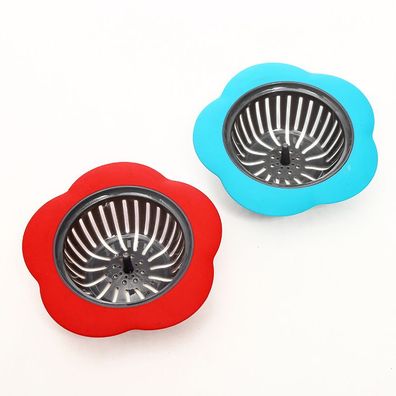 Blumenförmiger Silikon-TPR-Haarfilter für Küchenspüle, Badezimmer, Dusche