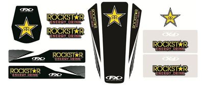 Dekorsatz Rockstar universal Aufkleber Sticker passt an Kawasaki sw-gelb