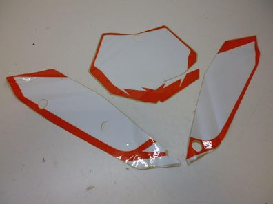 Dekorsatz Startnummernuntergrund Aufkleber passt an Ktm Sxf 125 250 2007 or-weiß