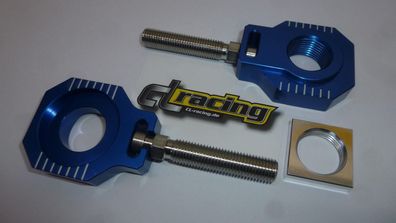 Kettenspanner Achsblöcke chain tensor passt an Ktm Exc 250 Sxf 450 05-12 blau