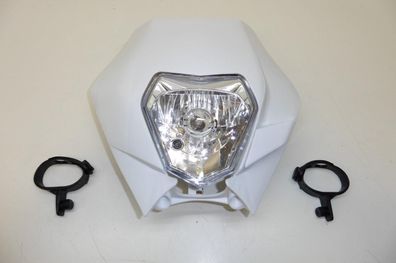 Lichtmaske Lampenmaske headlight passt an Ktm Exc 125-530 Sixdays 08-13 weiß