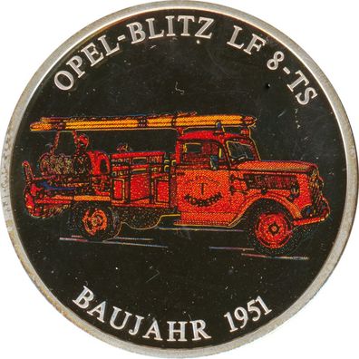 Medaille Löschfahrzeug Opel Blitz Farbausgabe