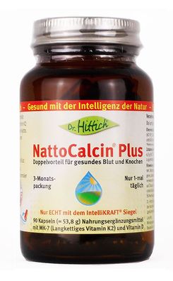 Dr. Hittich NattoCalcin Plus, 1/2/4x 90 Kapseln, Vitamin K2 (MK-7), Natto Calcin