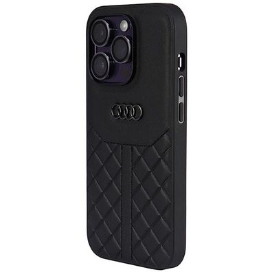 Handyhülle Case iPhone 14 Pro original Audi Serie Q8 schwarz Echtleder Logo