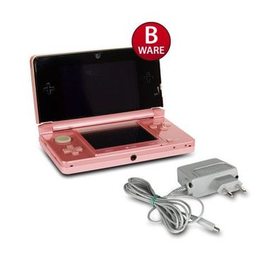 Nintendo 3DS Konsole in Coral Pink / Korallen Rosa mit Ladekabel #2B