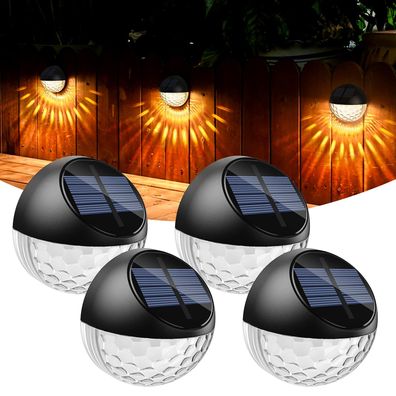 4er Set LED Solarleuchten Außen Wandleuchte IP65 Wasserdicht Deko Wandbeleuchtung War