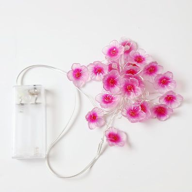 Licht mit 40 LEDs in Form einer rosafarbenen Kirschblüte, USB- und batteriebetrieben,