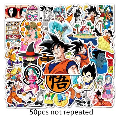 100pcs Dragon Ball Abziehbilder Set Goku Bulma DIY Sticker für Laptop Handy Koffer