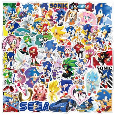 100pcs Abziehbilder Set Sonic the Hedgehog Tails Sticker für Handy Koffer Tasse