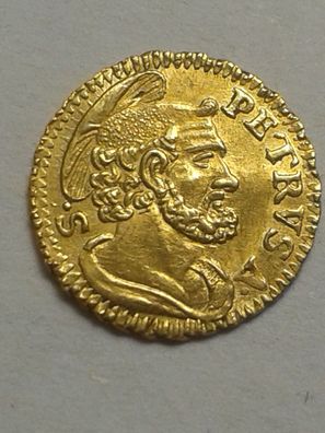 1/2 scudo romana Vatikan Gold o.J. Papst Benedikt XIV. (1740-58) mezzo scudo Vatikan