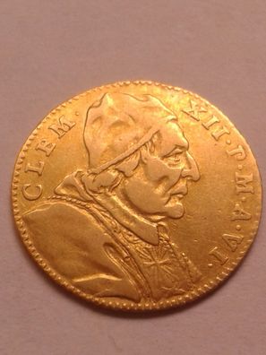 Scudi 1735 Vatikan Papal states Papst Clemens XII. Gold - scudo d´oro 1735 Vaticano