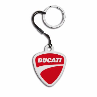 DUCATI Gummi Schlüsselanhänger Shield Logo rot/ weiß 987703958