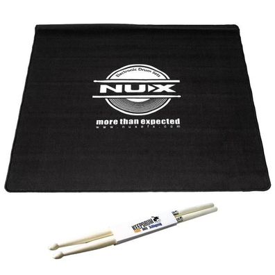 Nux Schlagzeug-Teppich Drum-Rug mit Schlagzeugstöcken
