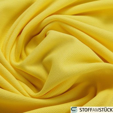 0,5 Meter Stoff Baumwolle Piqué Jersey gelb dehnbar weich Reine Baumwolle Pique