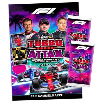 Topps Turbo Attax Karten Formula 1 - 2023 - 1 Mappe + 2 Booster Sammelkarten