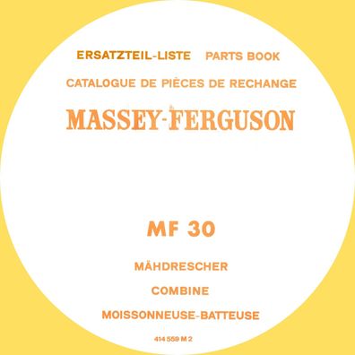 Ersatzteilliste für den Massey Ferguson Mähdrescher MF 30