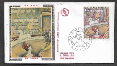 FDC Frankreich Kunst Gemälde von Georges Seurat 8.11.1969