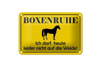 Blechschild Hinweis 18x12cm Boxenruhe nicht auf die Weide Pferd Schild