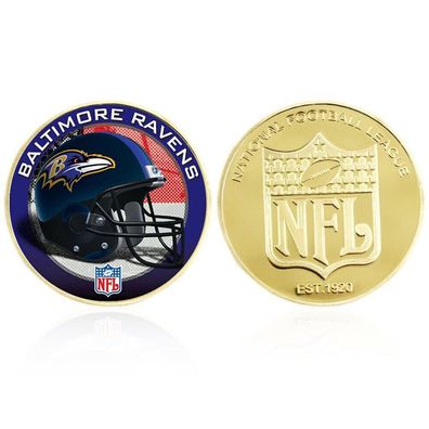 USA Football Medaille Baltimore Ravens Gold Plated (Med511)