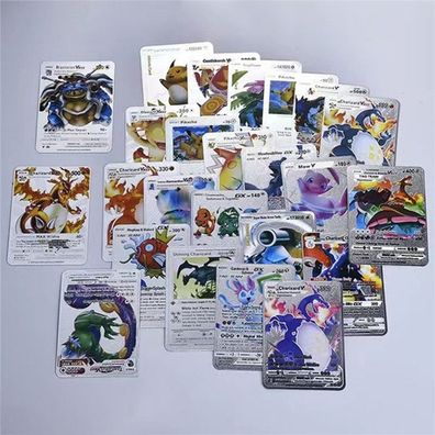 Zufalls Pokemon Silber Metall Optik Karten (CM110925)