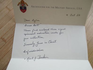 Weihbischof im US Militärordinariat Neal James Buckon - handsigniertes Autogramm!