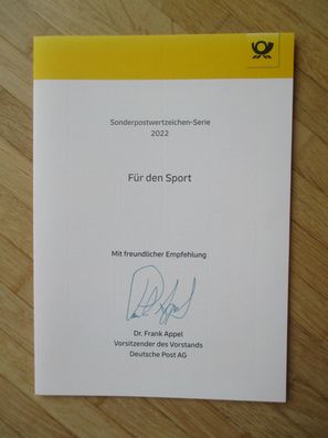 Deutsche Post Chef Dr. Frank Appel Autogramm & Sonderpostwertzeichen 2022!!