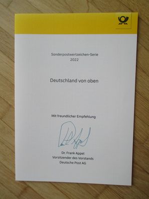 Deutsche Post Chef Dr. Frank Appel Autogramm & Sonderpostwertzeichen 2022!!!