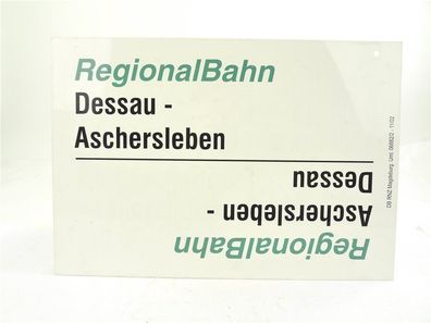 E244 Zuglaufschild Waggonschild RegionalBahn Dessau Aschersleben Halberstadt