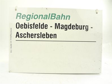 E244 7x Zuglaufschild Waggonschild RegionalBahn Magdeburg Oebisfelde Stendal etc