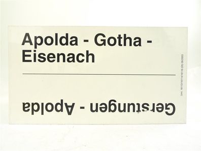 E244 Zuglaufschild Waggonschild für Blankoschild Eisenach Apolda Gerstungen etc.