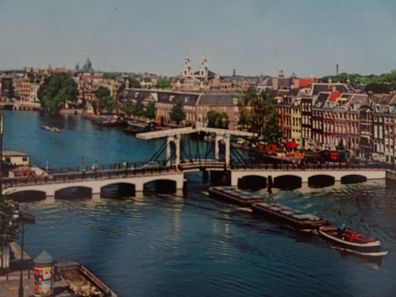sehr alte Postkarten AK KF AFKH Amsterdam Magere Brücke Amstel Spanjersberg NV
