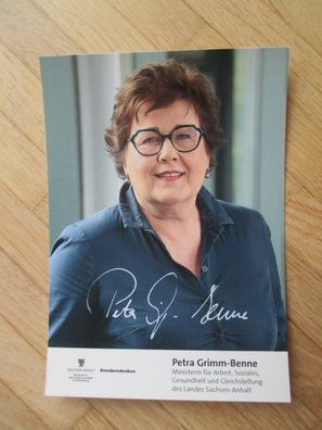 Sachsen-Anhalt Ministerin SPD Petra Grimm-Benne - handsigniertes Autogramm!!