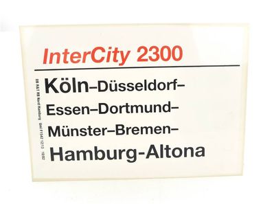 E244 Zuglaufschild Waggonschild InterCity 2300 Köln - Münster - Hamburg-Altona