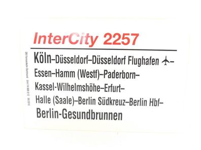 E244 Zuglaufschild Waggonschild InterCity 2257 Köln - Berlin-Gesundbrunnen