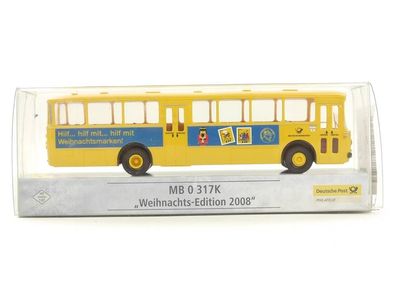E332 Brekina H0 018013 Modellauto Bus MB O 317K "Weihnachts-Edition 2008" * TOP*
